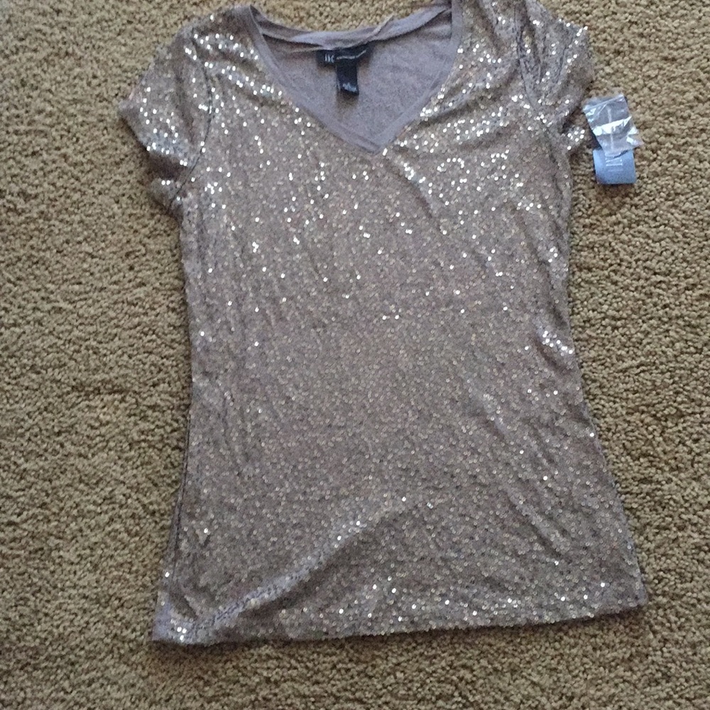 Silver sequined top